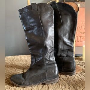 Frye 77534 Paige Black
Leather Pull On Riding Knee
High Boots Womens Size 6.5